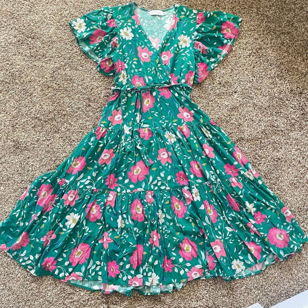 Petal & Pup floral midi dress size Medium